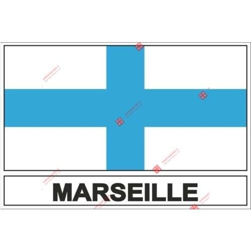 Creative Sticker Flag Marseille for Motorcycle Laptop car RV SUV Wall Stickers
