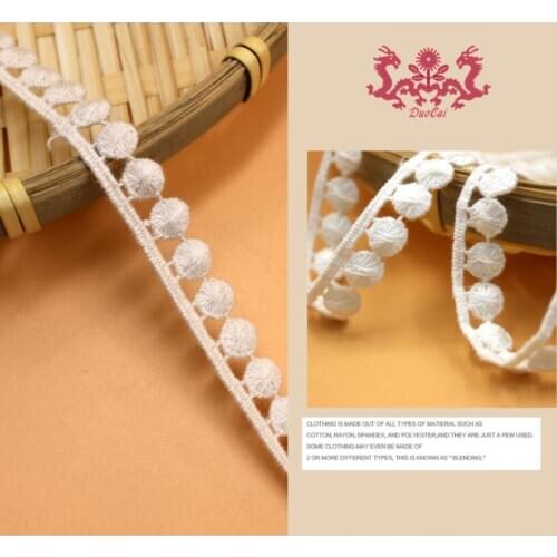 3 Yards/lot 1cm Width High Quality Beige Lace Fabric Unique Design Embroidery Cotton Lace DIY Handmade Accessories