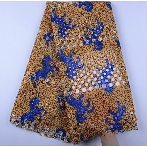 2019 High Quality Embroidery Guipure Water Swiss African Milk Silk Cord Soluble Print Lace Fabric For Dress Y1440
