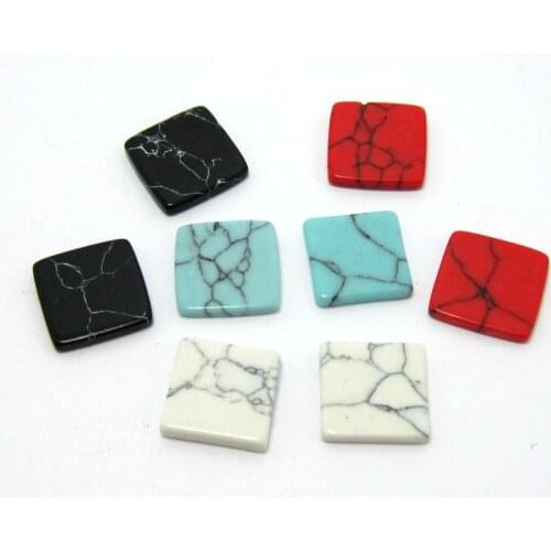 Square stone 10mm mixed color square flat turquoise stone