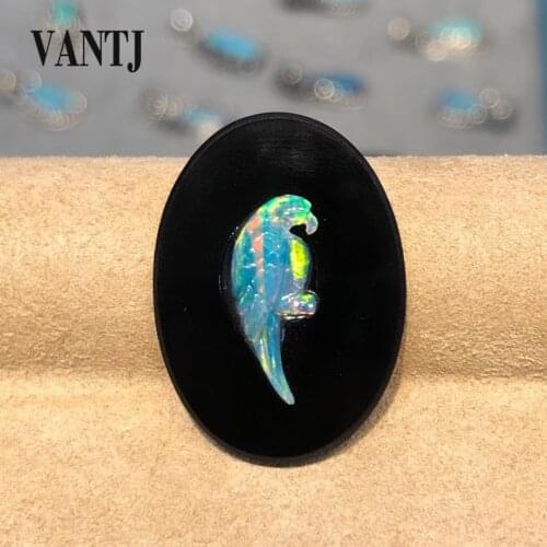 VANTJ Real Natural Opal Loose Gemstone Black Agate Parrot Origin in Australia DIY Jewelry Women Party Gift Wholesale