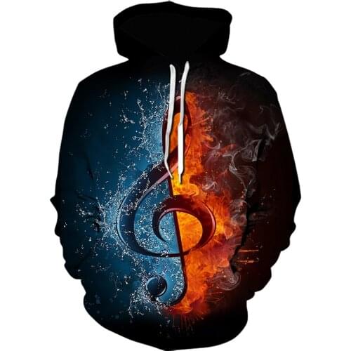 2021 Novelty Music Note 3D Printed hoodie Personality cool hoodies Guitar Hip Hop Sweatshirt Fashion Hooded Pullover maneskin