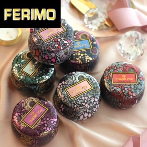 Gold-Plated European Tea Candy Jewelry Storage Box Candle Jar Christmas Small Iron Box Wedding Favor Tin Box House Decor Display