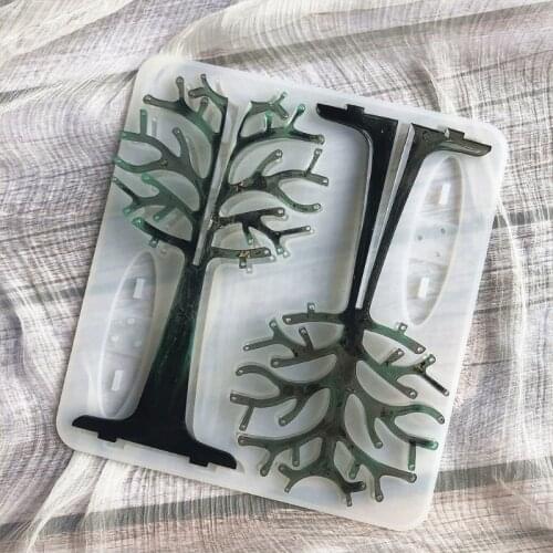 Christmas Tree Earrings Display Shelf Epoxy Resin Mold Pendant Necklace Showing Stand Rack Silicone Mould DIY Jewelry Holder