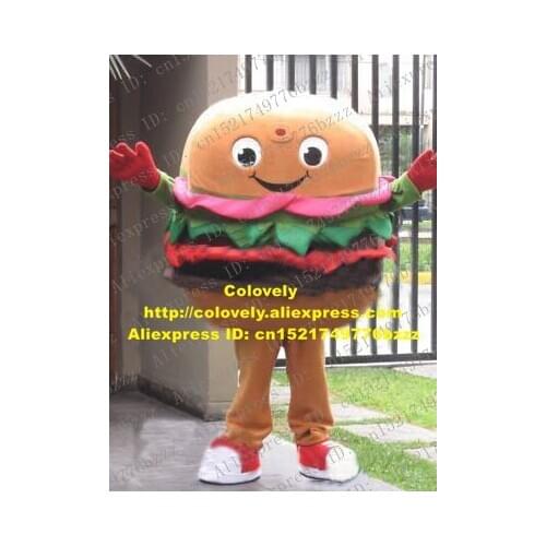 Sweet Brown Hamburger Bread Mascot Costume Mascotte Burger Bun HAM Panettone Ciabatta With Colorful Interlayer No.643 Free Ship