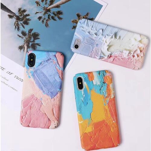 Luminous Scrawl Painting Night Light Glow Matte Slim Phone Cases For iPhone X 8 7 7Plus 6 6S 6Plus Protective Hard Phone Case