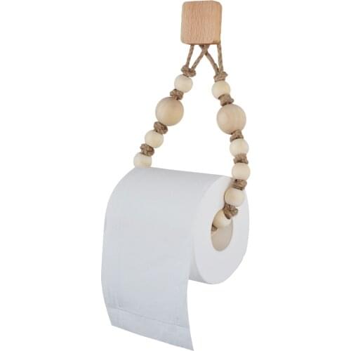 Bathroom Decor Towel Holder Hemp Wall-mounted Rope Toilet Paper Holder Retro Towel Rack Home Decoration Paper Stand for Kitchen