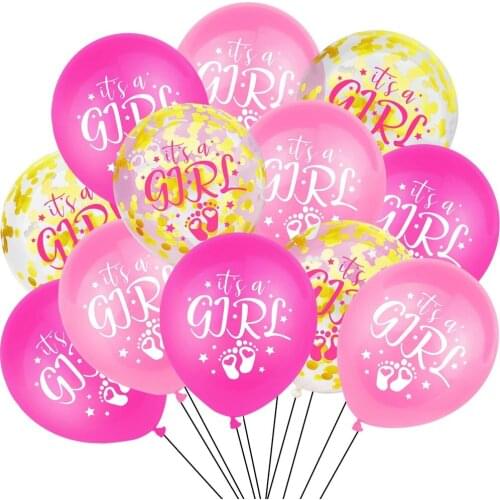 Gender Reveal Balloons Its A Girl or Boy Pattern Latex Balloon for Baby Shower Gender Reveal Party Decoration Supplies