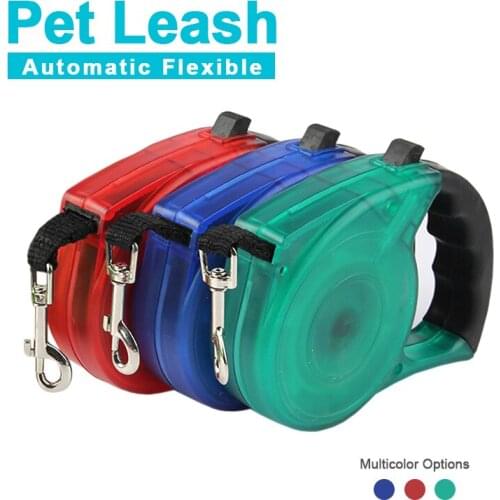 Retractable Dog Leash 3M Automatic Flexible Translucent Plastic Dog Cat Traction Rope Belt Dog Leash for Small Medium Dogs