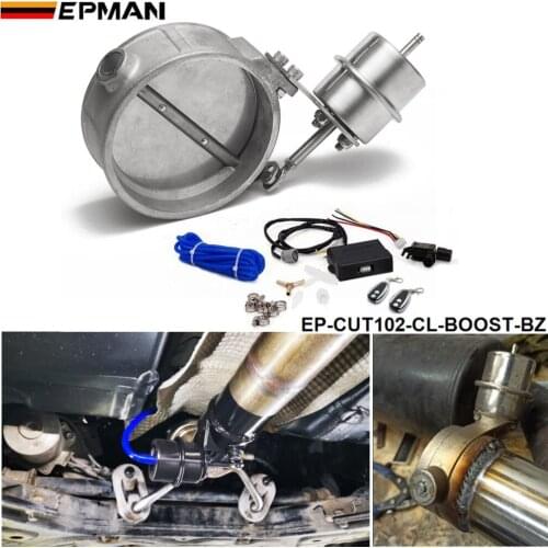 Exhaust Control Valve With Boost Actuator Cutout 102mm Pipe Close with Wireless Remote Controller Set EP-CUT102-CL-BOOST-BZ