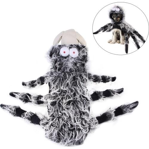 Funny Black Spider Dog Halloween Dress Up Clothes Christmas Pet Cat Simulation Cosplay Costume Fancy Party Outfit Accessories