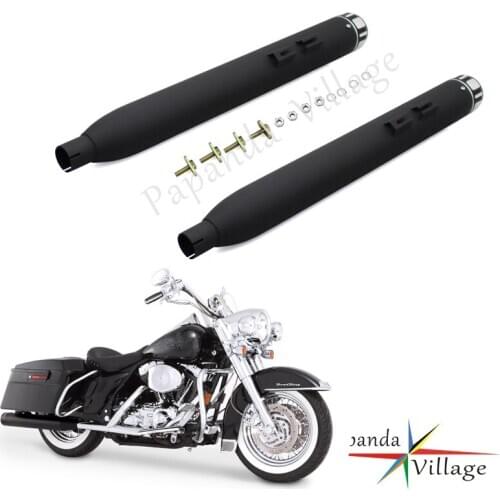 1 Pair Steel Black Slip On Exhaust Muffler Silencer for Harley Touring 1995-Later Motorcycle Accessories Exhaust Pipes