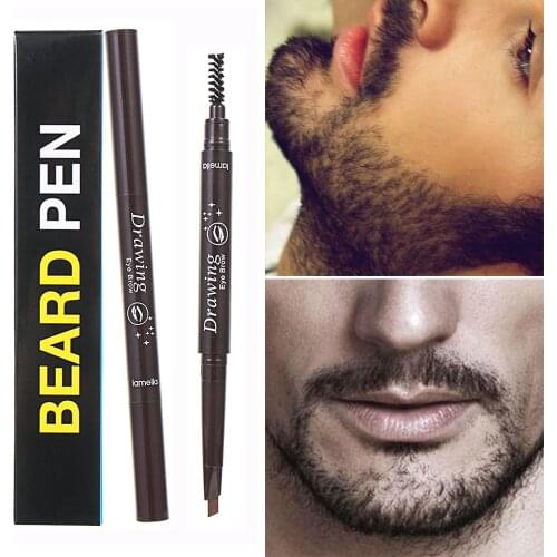 1PC No Smudge Seamless Beard Filler Pen Natural Hair Grower Beard Growth Pencil Male Mustache Repair Shape Beard Brush Tools
