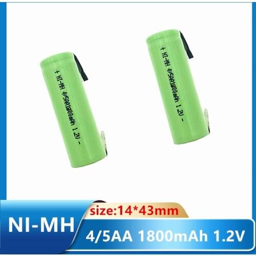 1PCS Original New 1.2V 4/5AA 1800mAh Ni-Mh 4/5 AA Ni Mh Rechargeable Battery With Pins