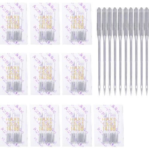 10 Sets 100pcs Stainless Steel Sewing Machine Needles 14/90 For Brother Singer Toyota Domestic Knitting Machine DIY Sew Needle