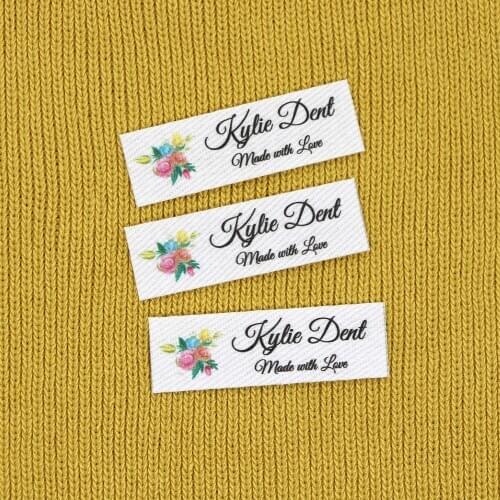 120 piece Custom logo labels, Name iron on label, Custom Clothing tags, Organic Cotton Labels(YT260)