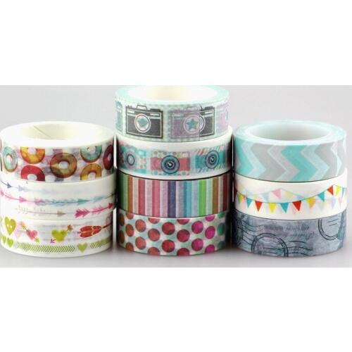 20pcs/ Lot from 596 Patterns Choice Japanese Washi Tape Deco DIY Adhesive Masking Tape for Scrapbooking, 15mm*10m for Gift
