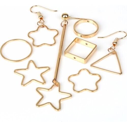 20pcs Mix Shape 20 21mm metal charm geometry pendant copper for lady DIY Simple earring Fashion Jewelry findings Accessories