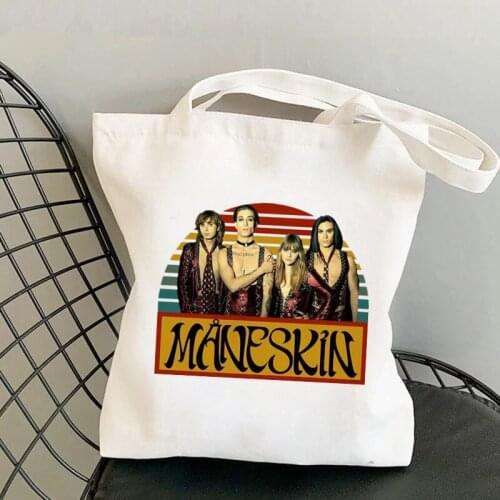 2021 Shopper Cold Maneskin Kawaii Bag Harajuku women Shopping Bag Canvas Shopper Bag girl handbag Tote Bag Shoulder Lady Bag