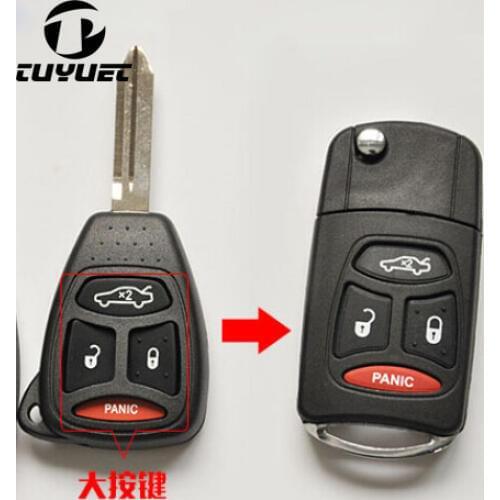 3+1 Button Modified Flip Car Key Blank High Quality For Chrysler 300C Key Shell Free Shipping