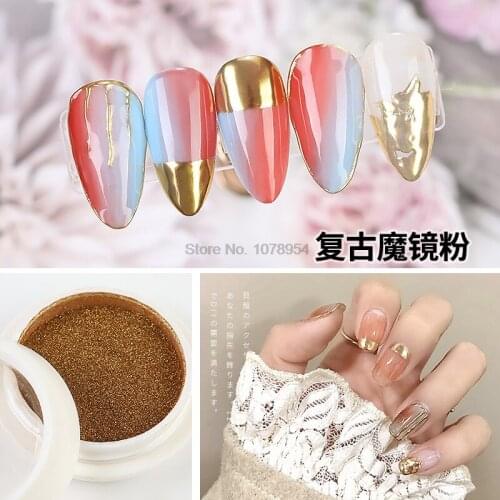 500pcs Retro mirror magic mirror powder cosmetic grade nail water ripple laser powder titanium powder