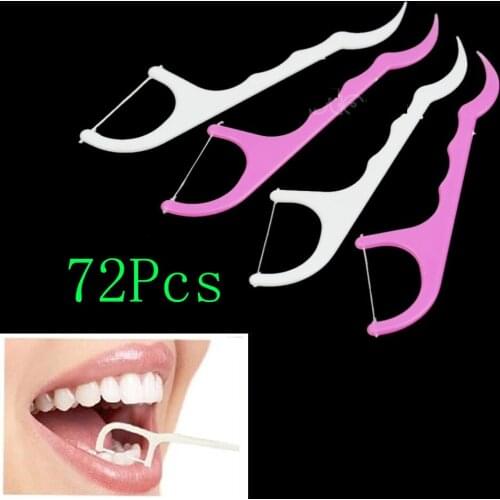 72pcs Dental Floss Flosser Picks Teeth Toothpicks Stick Oral Care Tooth Clean