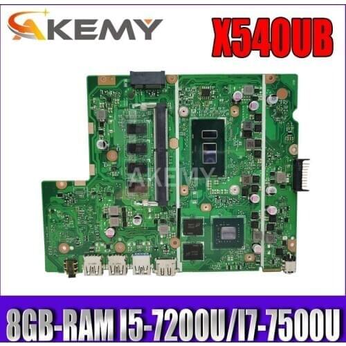 Akemy X540UB Laptop motherboard For Asus X540UB X540UV X540UBR original mainboard 8G/I5-7200U I7-7500U