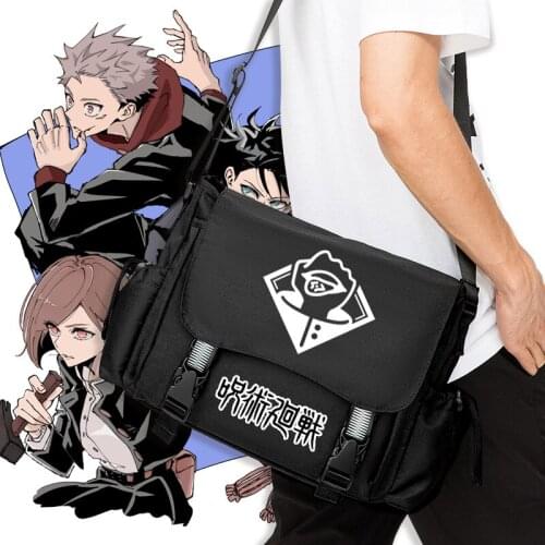 Anime Jujutsu Kaisen Cosplay Oxford Unisex Teenagers Crossbody Messenger Students School Shoulder Bag Fashion Casual Travel Gift