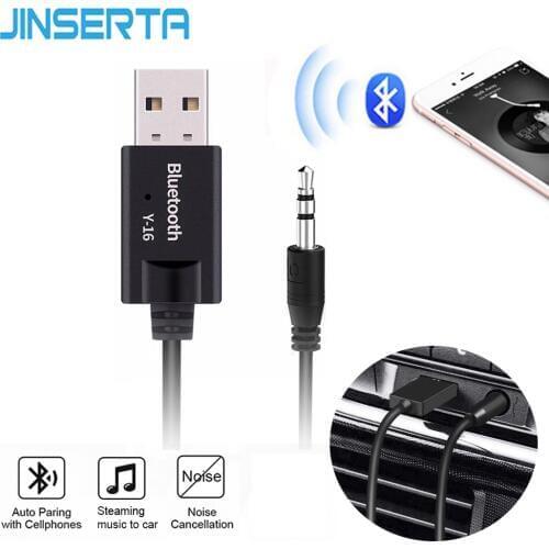 JINSERTA Bluetooth V4.2 Receiver Adapters Hands free Car Kit 3.5mm Jack AUX Audio Dongle for PC Headset Auto Cars Speaker