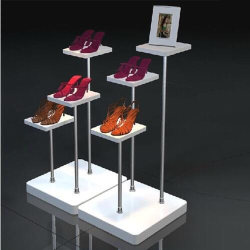 Free Shipping White Wooden Store Display Shoe Shelf Shoe Shelves Clothing shelf Shoe Display Window display