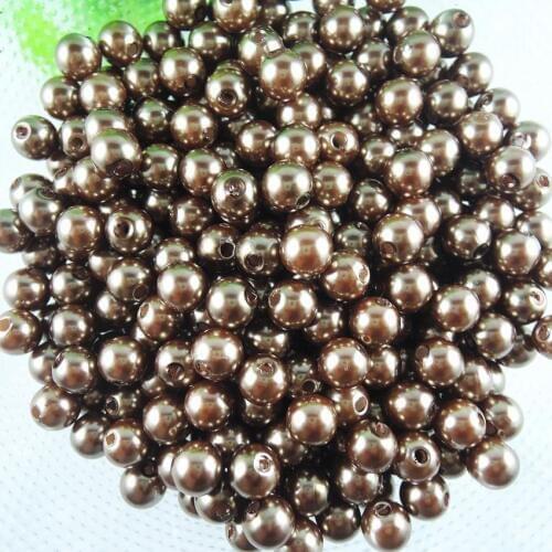 Pick Size 6 8 10 12 14mm Sienna ABS Round Imitation Pearl Beads for Bracelets & Necklaces Making Jewelry Accessories AS-25