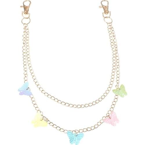 1pc Fashion Waist Chain Creative Butterfly Decor Punk Style Trousers Chain Pocket Chain For Women Girls Jewelry Accessories