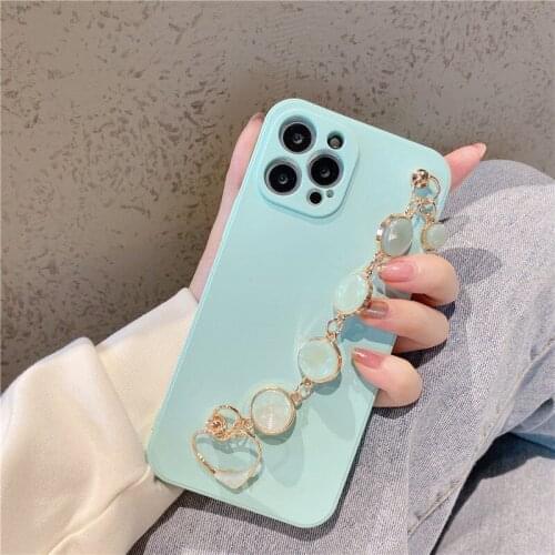 For Samsung Galaxy A11 A21 A51 Case for Samsung A71 A81 A91 A31 A32 Liquid Silicone Shockproof Bumper Marble Bracelet Case
