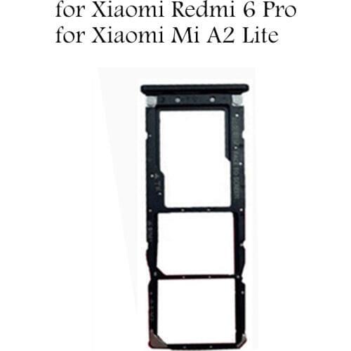 For Xiaomi Mi a2 lite Card Tray Holder SIM Micro SD Card Slot Adapter Holder for Xiaomi Redmi 6 Pro Repair Replace Parts