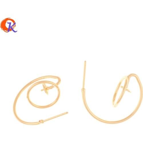 Cordial Design 30Pcs 23*23MM Jewelry Accessories/Earrings Stud/Hooks Shape/Genuine Gold Plating/Hand Made/DIY Jewelry Making