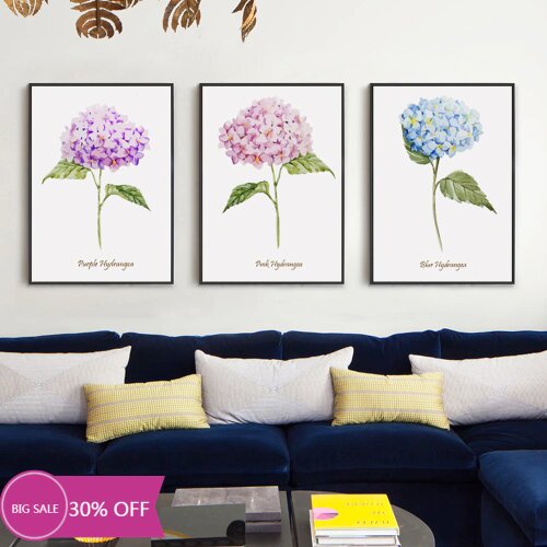 Elegant Poetry Nordic Modern Watercolor Flower Bouquet Canvas Painting Art Print Poster Picture Wall Decoration Wall Decor