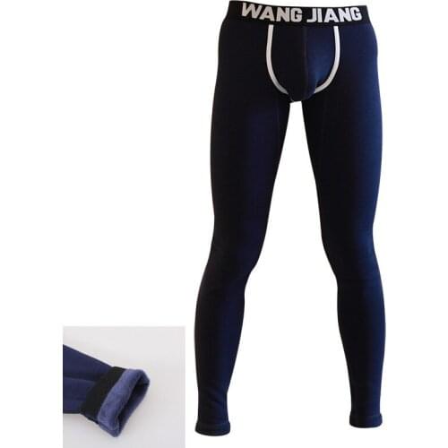 Brand new men long johns men warm pants elastic line of men fashion sexy underwear tight legging long Johns plus velvet size XXL