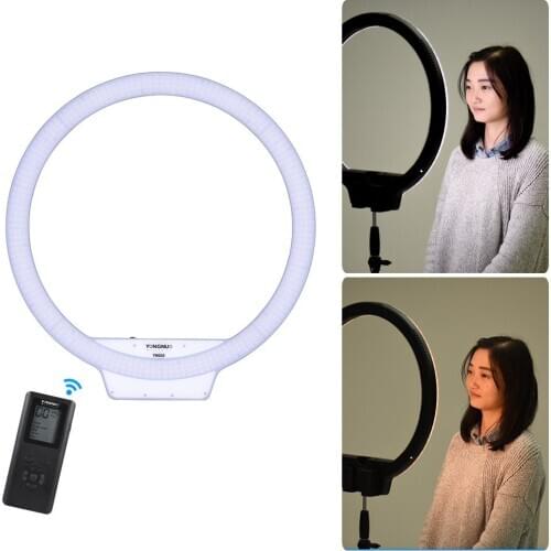 YongNuo YN608 Selfie Ring Light 3200K~5500K Bi-Color Temperature Wireless Remote LED Video Light CRI>95 with Handle Grip