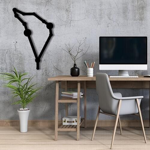 Capricorn Zodiac Map Metal Black Wall Art Decorative Constellations large wall decor for Bedroom Living Room Office Home Decor