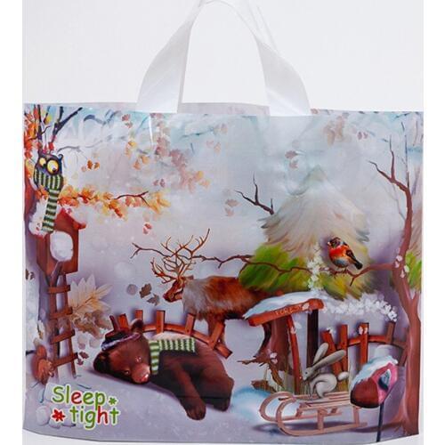 48pcs/lot Creative Christmas Candy Thicken cartoon Gift Bags Handbag Home Party Decoration Christmas Supplies Storage Package