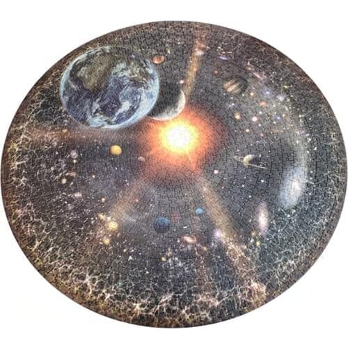1000PCS Jigsaw Puzzles 8 Planets Space Round Educational Toy Puzzle Assembling Picture Landscape For Kids/Adults Family