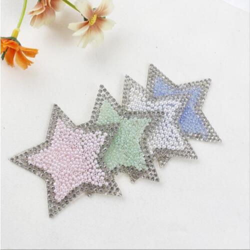 Star Fashion Patches With Crystal Embroidered Iron On Patch For Clothing Sticker Badge Paste For Clothes Bag Pants