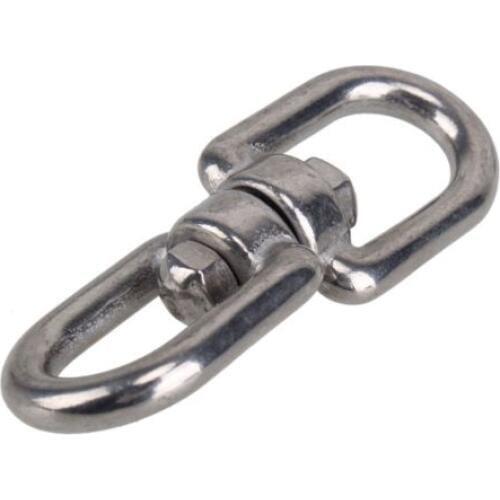 Marine Mooring M6 Eye to Eye Swivel 304 Stainless Steel Silver Tone Ring