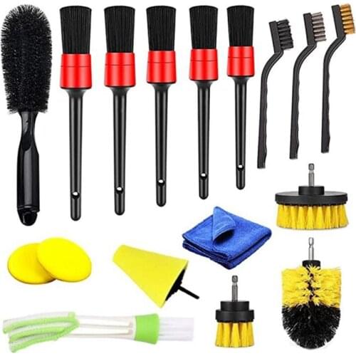 17Pcs Car Cleaning Brush Set, Professional Car Cleaning Kit,Car Cleaning Brushes, Interior Car Cleaning Kit, Wheel Brush
