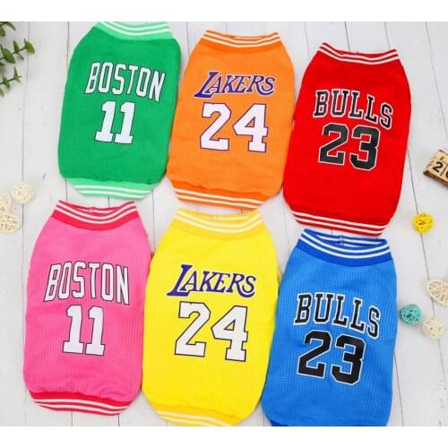 New Pet Dog Clothes Summer Sports Dog Vests Mesh Pet Dog Basketball Team Uniform Shirts for Chihuahua Small and medium sized dog