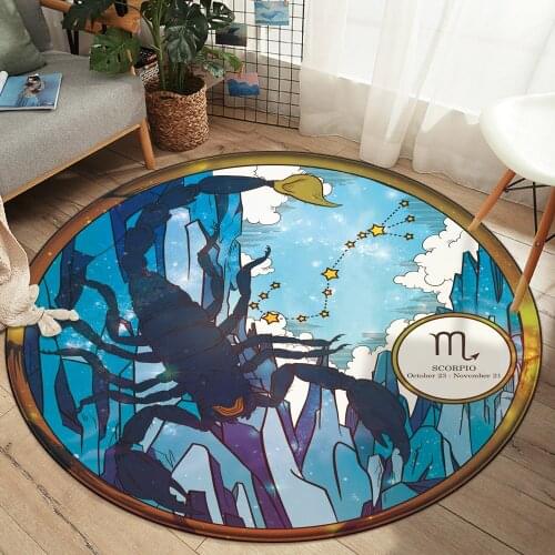 Durable Carpet Floor Mat Home Bedroom Living Room Decoration Rug 12 Constellation Scorpio Rug Floor Mat Flannel Anti-slip Carpet