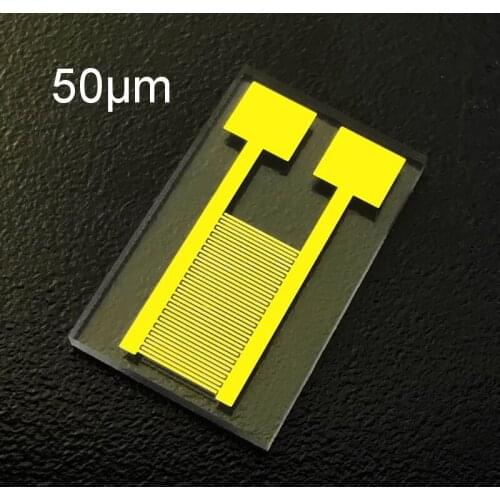 50um Transparent Interdigital Electrode Quartz Glass Capacitor Array MEMS Gas Biosensor Photoelectric Detection