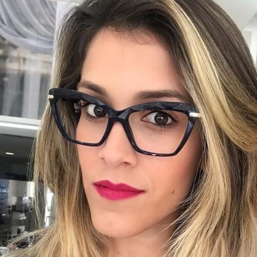 QPeClou Fashion Clear Crystal Glasses Frames Women Vintage Square Transparent Lens Eyeglasses Frame Men Retro Optical Gafas