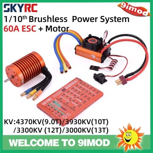 SKYRC LEOPARD 9T 4370KV 10T 3930KV 12T 3300KV 13T 3000KV Brushless Motor w/60A ESC Program Card Power System for 1/10 RC Car