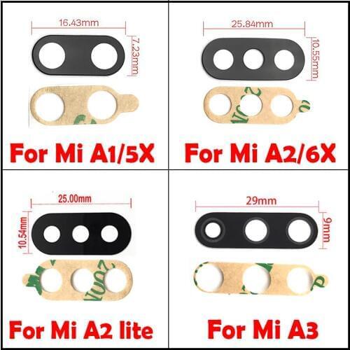2Pcs/Lot, Camera Glass Rear Back Camera glass Lens For Xiaomi Mi A3 With Glue Adhesive For Xiaomi Mi A1 A2 Lite Replacement Part